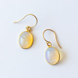 Larve Oval Opal Drop Earrings