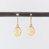 Oval Opal Cabochon Drop Earrings