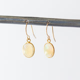 Oval Opal Cabochon Drop Earrings