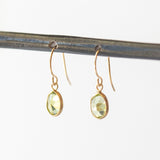 Small Oval Peridot Drop Earrings