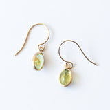 Small Oval Peridot Drop Earrings