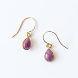 Small Ruby Teardrop Drop Earrings