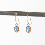 Small Oval Sapphire Drop Earrings
