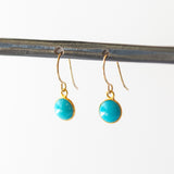 Small Round Turquoise Drop Earrings