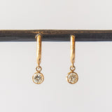 Jane Diamond Drop Hoop Earrings