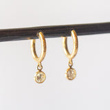 Jane Diamond Drop Hoop Earrings