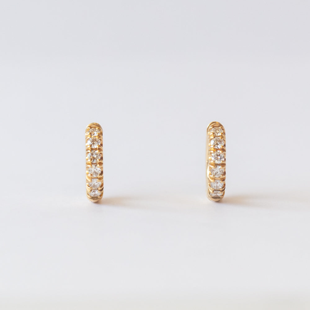 Leda Diamond Huggie Hoop Earrings