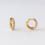 Leda Diamond Huggie Hoop Earrings
