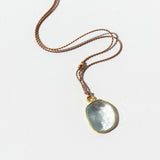 Asymmetrical Aquamarine Cord Necklace