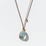 Asymmetrical Aquamarine Cord Necklace