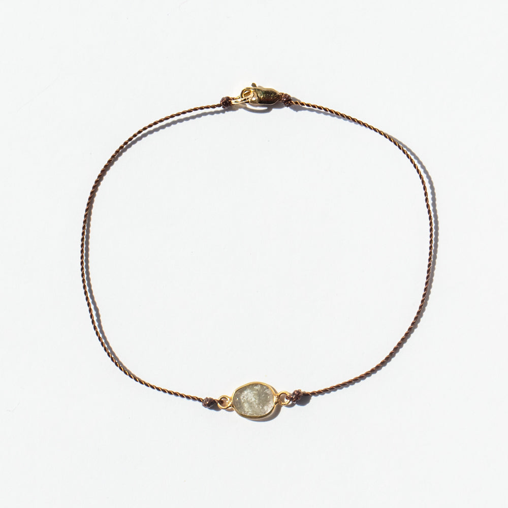 Asymmetrical Diamond Slice Cord Bracelet