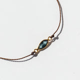 Asymmetrical Marquise Gray Blue Sapphire Cord Bracelet