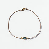 Asymmetrical Marquise Gray Blue Sapphire Cord Bracelet