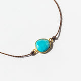 Asymmetrical Turquoise Cord Bracelet