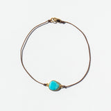 Asymmetrical Turquoise Cord Bracelet