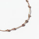 Brown Diamond Cubes Station Cord Bracelet