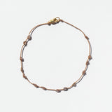 Brown Diamond Cubes Station Cord Bracelet