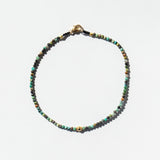 Chrysocolla Beaded Bracelet with Round Gold Bead