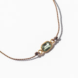 Emerald Cut Green Sapphire Cord Bracelet