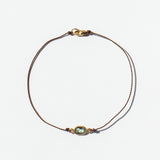 Emerald Cut Green Sapphire Cord Bracelet