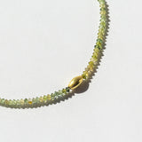 Green Tourmaline Beaded Bracelet with Oblong Gold Bead