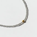 Labradorite Beaded Bracelet with Small Faceted Gold Bead