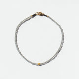 Labradorite Beaded Bracelet with Small Faceted Gold Bead