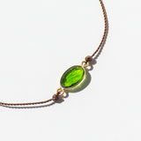 Oval Chrome Diopside Cord Bracelet