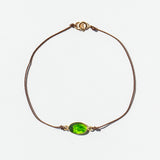 Oval Chrome Diopside Cord Bracelet