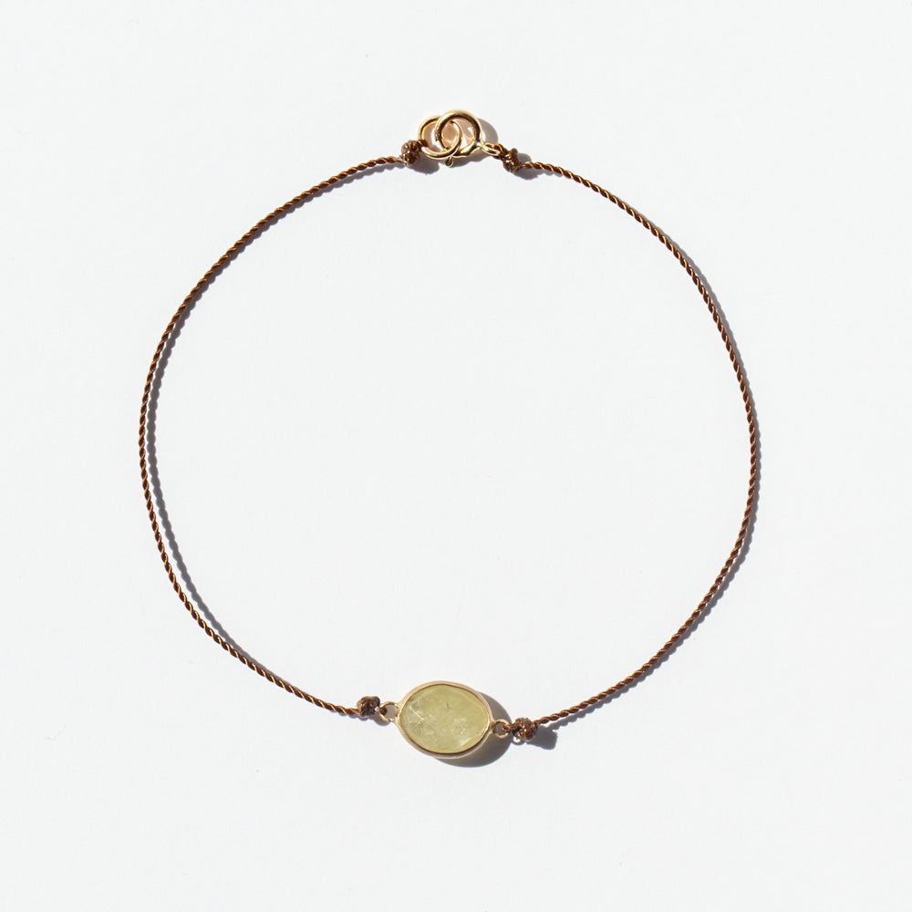 Oval Linen Sapphire Cord Bracelet