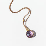 Round Amethyst Cord Necklace