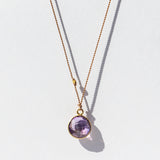Round Amethyst Cord Necklace