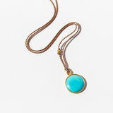 Round Turquoise Cord Necklace