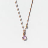 Small Asymmetrical Triangle Pink Sapphire Cord Necklace