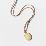 Small Oval Opal Cabochon Cord Necklace