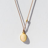 Small Oval Opal Cabochon Cord Necklace
