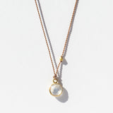 Small Round Faceted Rainbow Moonstone Cord Necklace