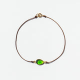 Teardrop Chrome Diopside Cord Bracelet