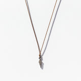 Tiny Pavé Diamond Dagger Cord Necklace