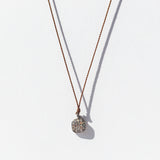 Tiny Pavé Diamond Square Cord Necklace