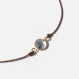 Very Light Blue Round Rose Cut Sapphire Cord Bracelet