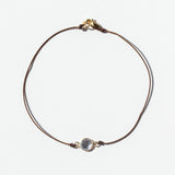 Very Light Blue Round Rose Cut Sapphire Cord Bracelet