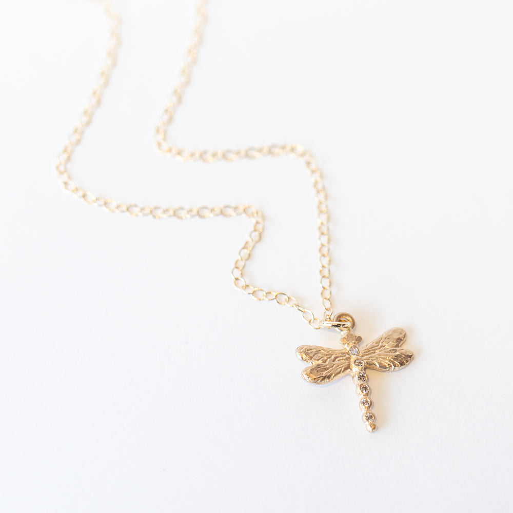 Dragonfly Necklace with Diamonds