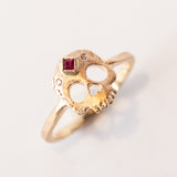 Ruby Skull Ring