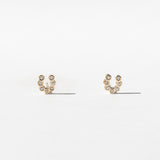 Bezel Diamond Horseshoe Stud Earrings