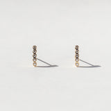 Curved Bezel Diamond Half Hoop Stud Earrings