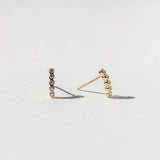 Curved Bezel Diamond Half Hoop Stud Earrings