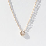 Extra Small Bezel Diamond Horseshoe Necklace