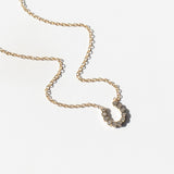 Extra Small Bezel Diamond Horseshoe Necklace