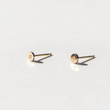 Itty Bitty Circle Stud Earrings with Single Diamond